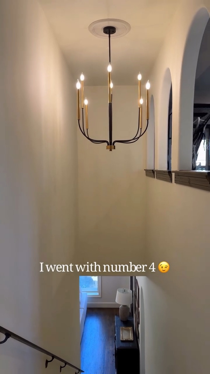 And the winner goes to…..here is the light I picked for the staircase! Added a ceiling medallion to the top. 

#lowespartner #loweshomeimprovement @loweshomeimprovement

#LTKdayinmylife #LTKHome #LTKSaleAlert