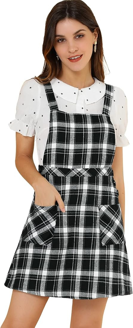 Allegra Womens Plaid Overall Dress | Amazon (US)
