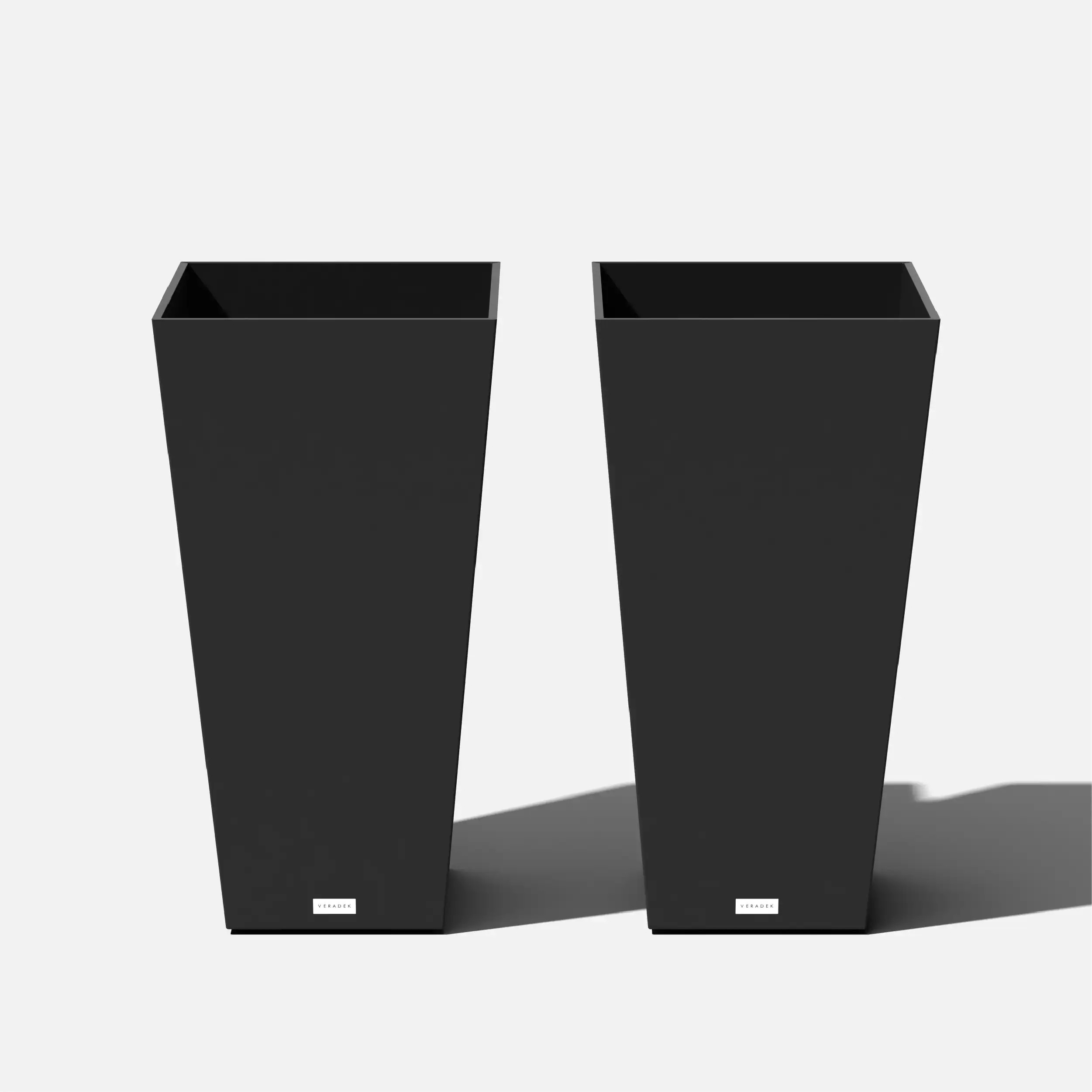 Veradek 2 -Pack Rectangle 15.25-in W x 15.25-in L x 30-in H Black Plastic Indoor/Outdoor Planter Large | MV32B-2PK | Lowe's