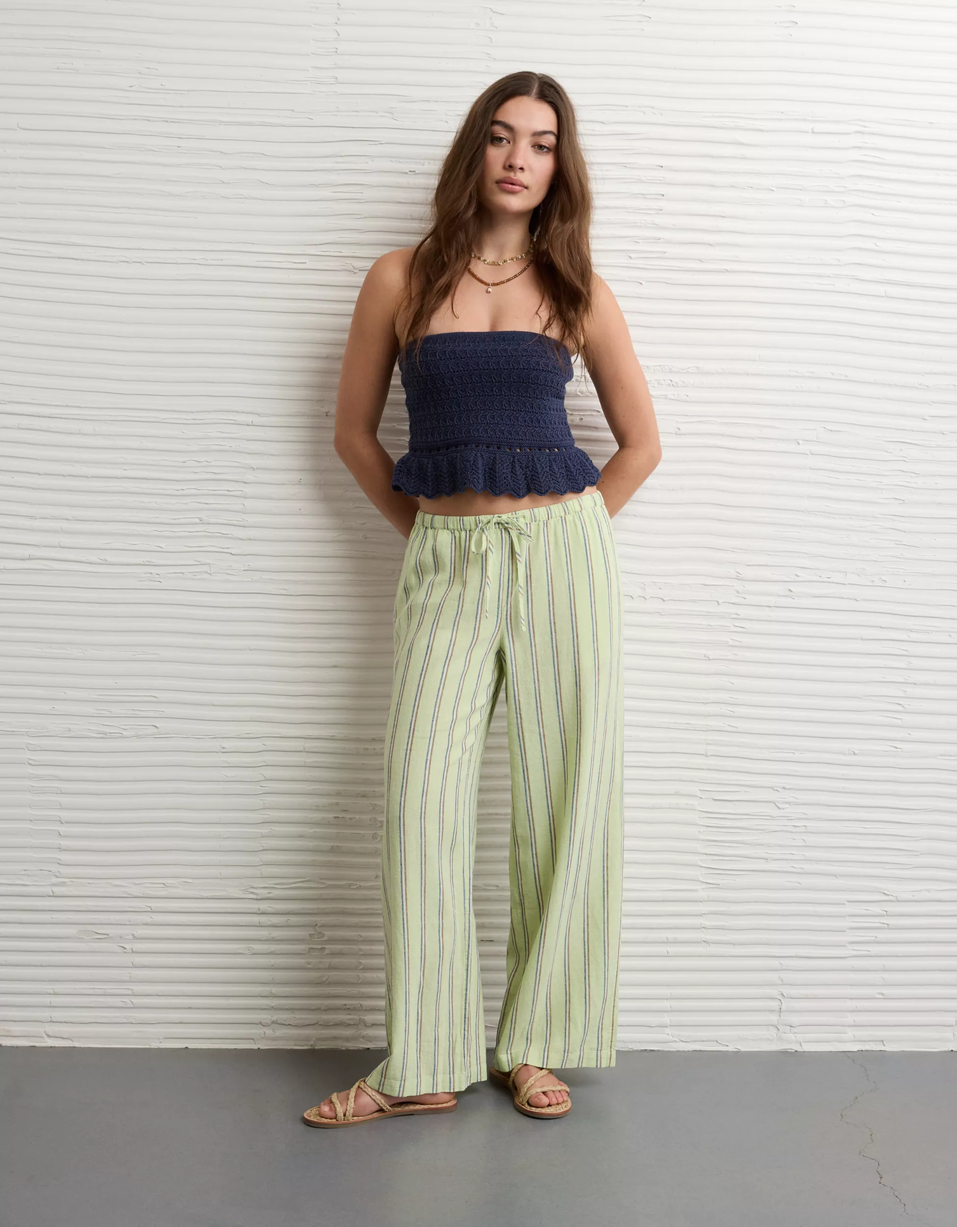 AE Crochet Cropped Peplum Tube Top | American Eagle Outfitters (US & CA)