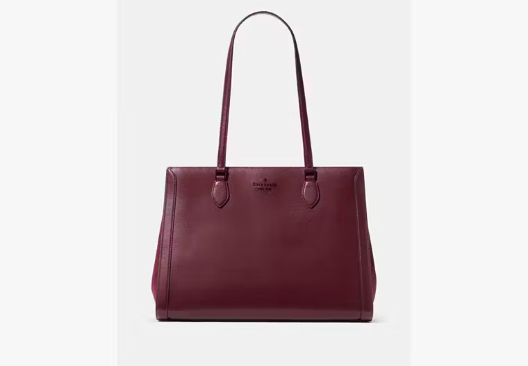 Kate Spade Madison Suede Large Laptop Tote, Dark Merlot | Kate Spade Outlet