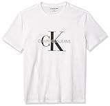 Calvin Klein Men's Short Sleeve Monogram Logo T-Shirt, Brilliant White Unbox, Small | Amazon (US)