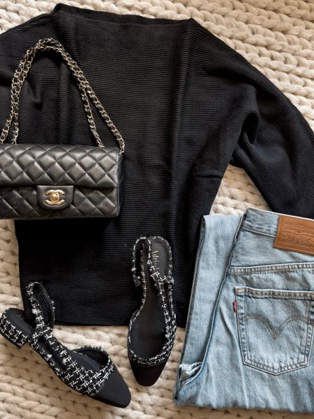 Chanel bag
Chanel dupe shoes
Jeans 
Black sweater 

Sweater 
Fall Sweater 
Fall outfits 
Fall outfit 
#ltkseasonal 
#ltku
#ltkstyletip 
Amazon 
Amazon fashion 
Amazon find

#LTKfindsunder50 #LTKitbag #LTKshoecrush