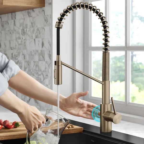KSF-2631SFACB KRAUS Oletto Touchless Sensor Commercial Pull-Down Single Handle Kitchen Faucet wit... | Wayfair North America