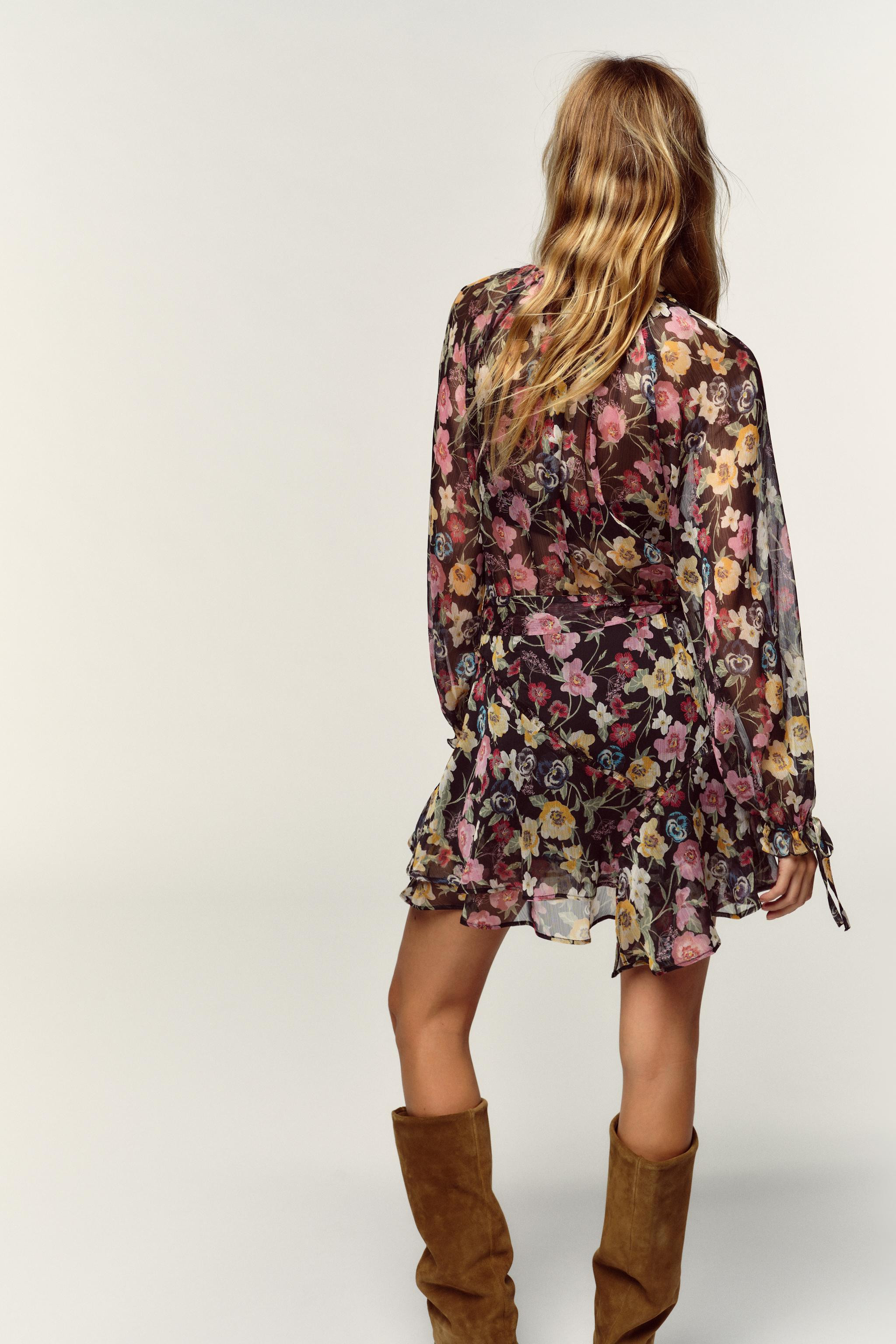 FLORAL PRINT MINI DRESS | Zara US