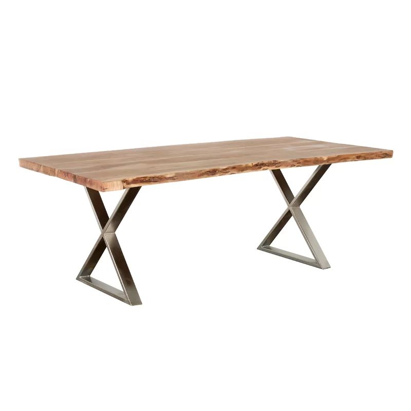 Emblyn 82" Acacia Solid Wood Trestle Dining Table | Wayfair Professional