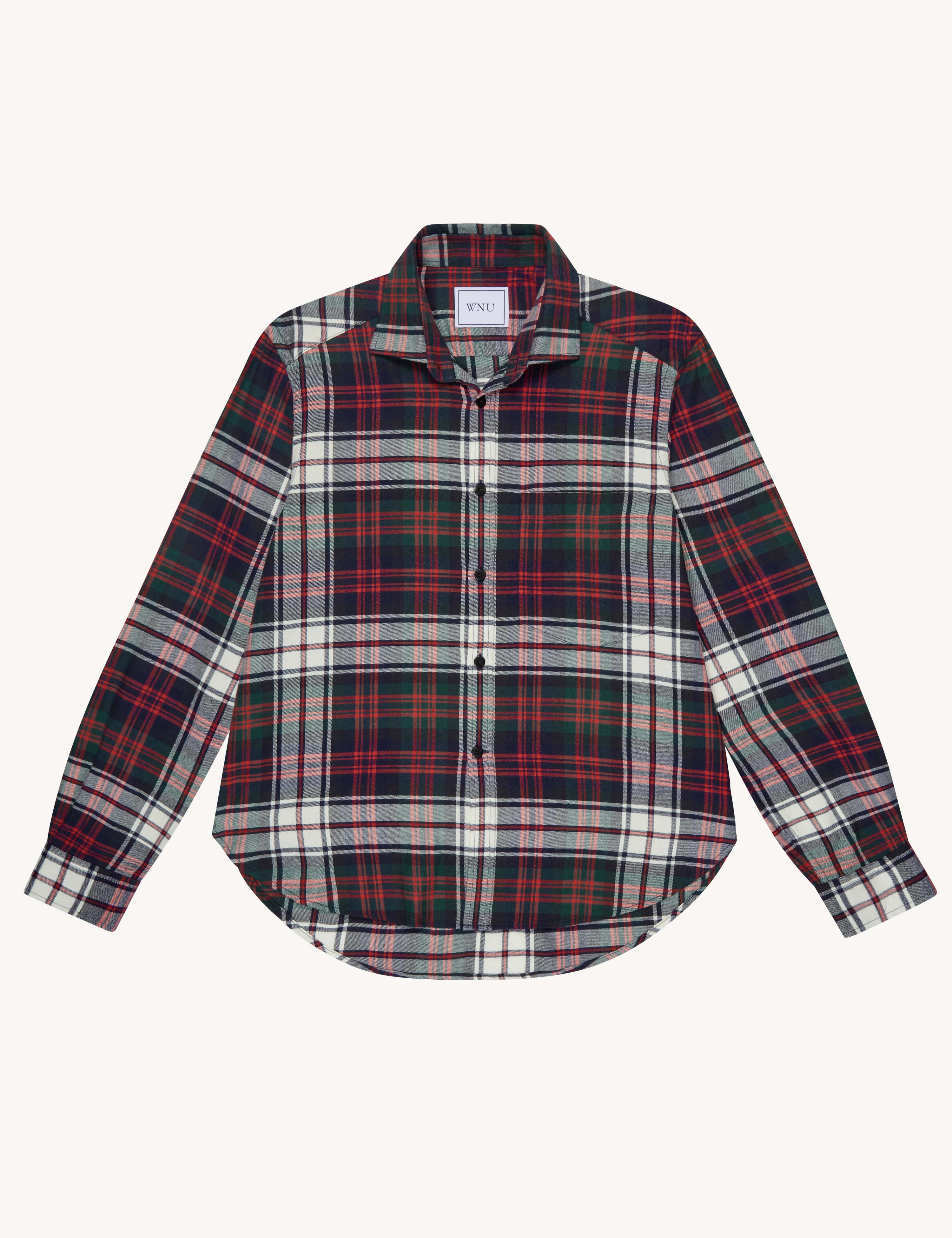 The Classic: Fine Brushed, White and Red Plaid | With Nothing Underneath