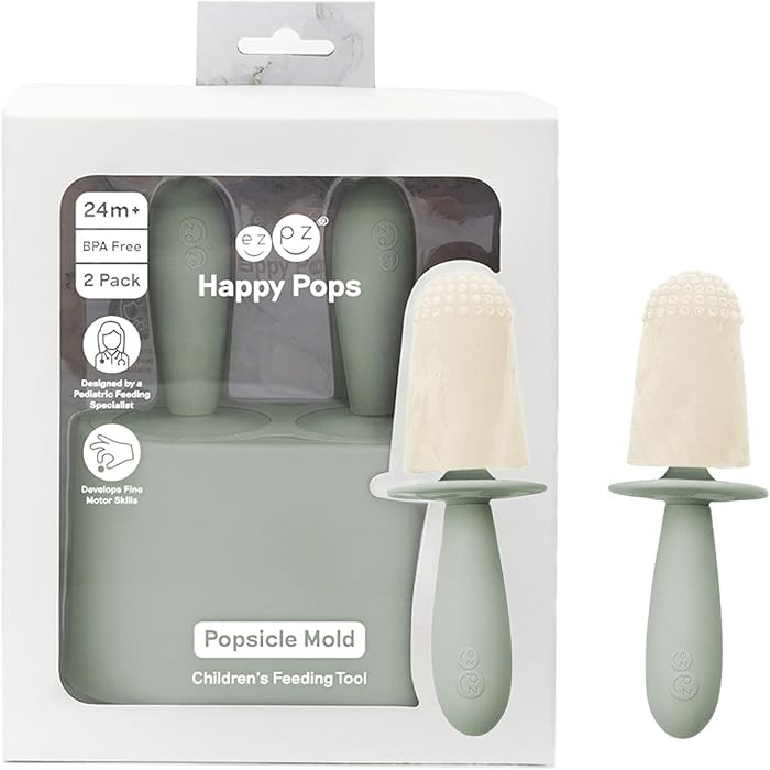 ezpz Happy Pops (Sage) - 24 Months+ - Popsicle Mold Set with Two Wands for Toddlers + Preschooler... | Amazon (US)