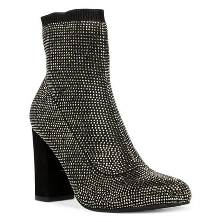 Wild Pair Womens Baybe Rhinestone Knit Ankle Boots | Walmart (US)