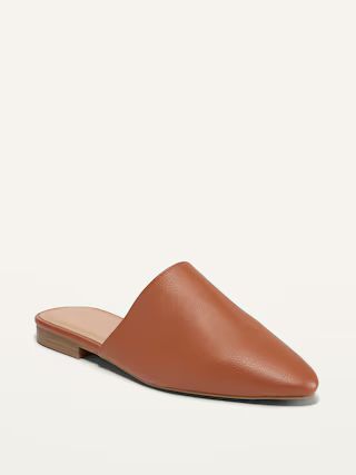 Women / ShoesFaux-Leather Mule Almond-Toe Flats for Women | Old Navy (US)