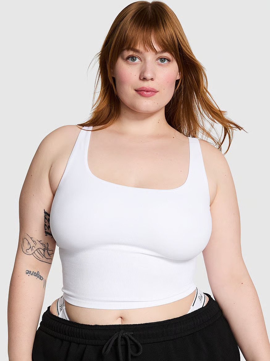 Buy Seamless Strappy Tank Top, Pure Black - Order Sport Bras online - Victoria's Secret US | Victoria's Secret (US / CA )