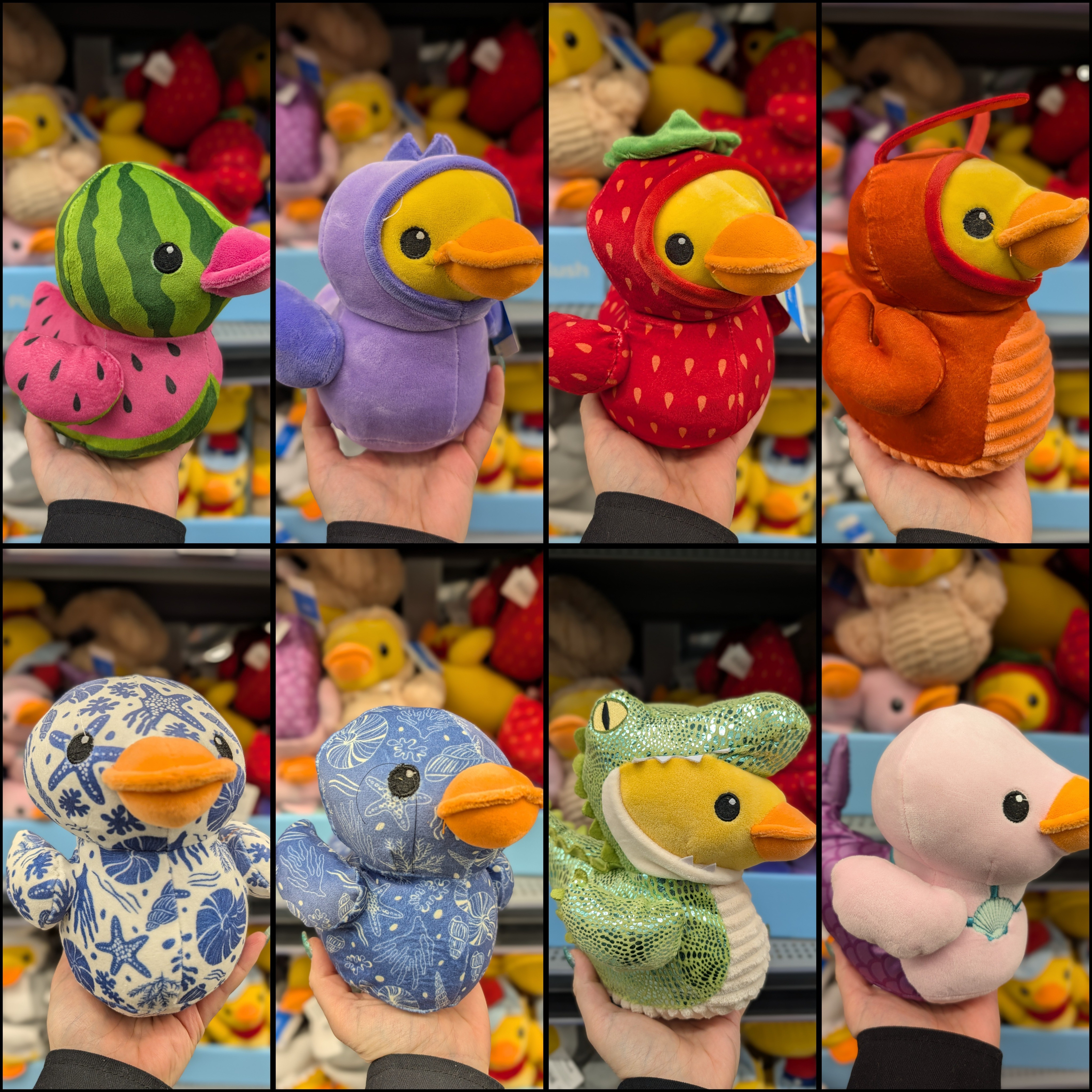 All new plush Summer duckies from Walmart under $3.50!🐤🐚🦞🥝

