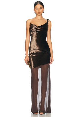 Staud Beaton Dress in Brown | FWRD 