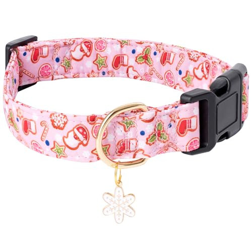 Faygarsle Pink Dog Collar - Christmas Design Pattern for Small, Medium & Large Dogs | Amazon (US)