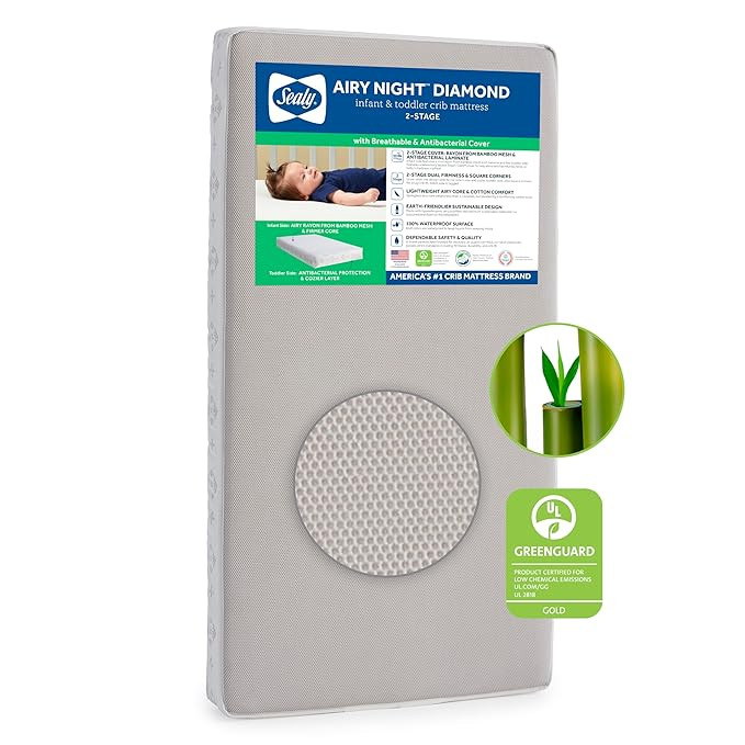 Sealy Baby Airy Night Breathable Hypoallergenic 2-Stage Dual Firm Crib Mattress, 2-Sided Mesh and... | Amazon (US)