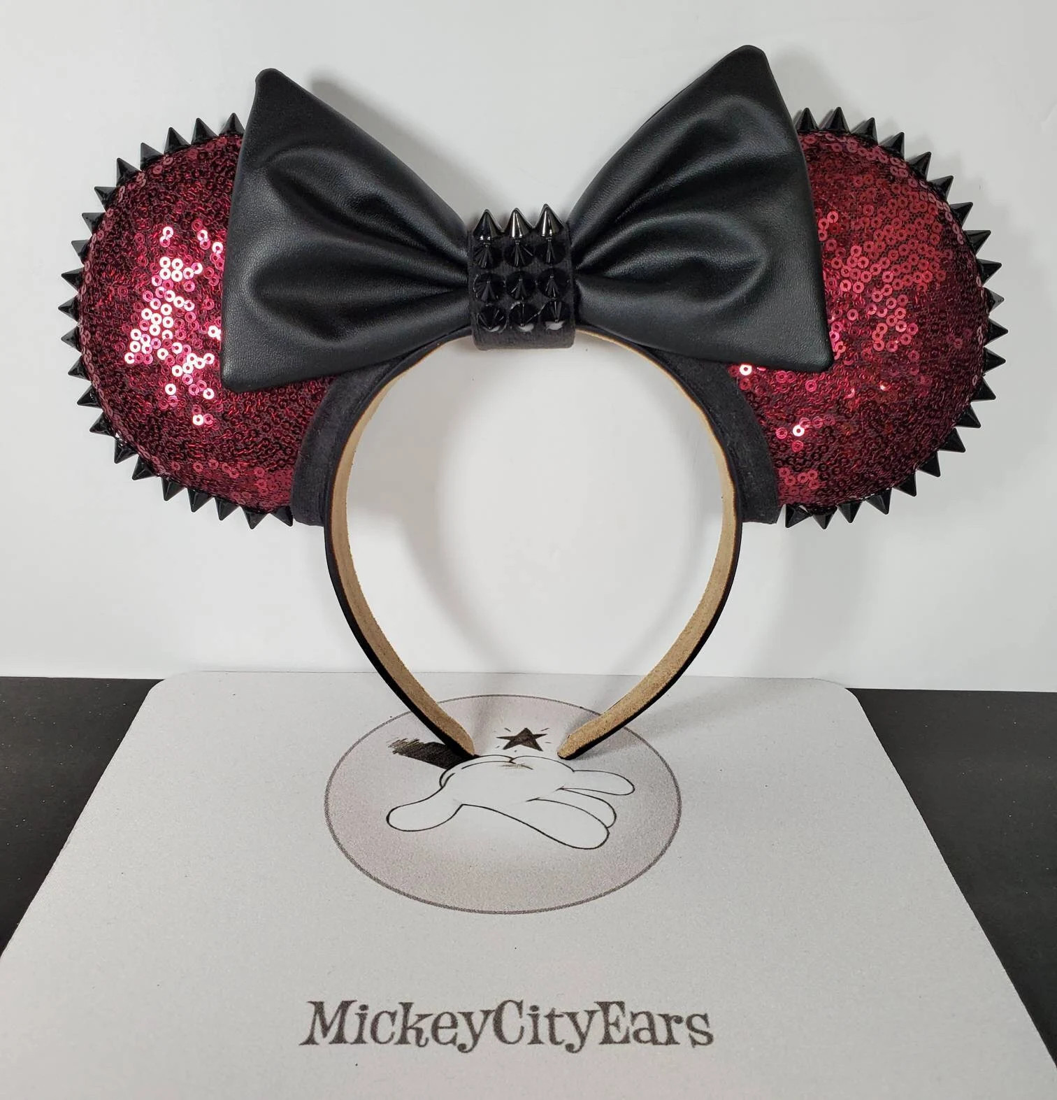 Burgundy Sequin Ears. Cranberry sequin.   Punk style Scarlet witch vibes  Goth ears  Goth ears | Etsy (Global)