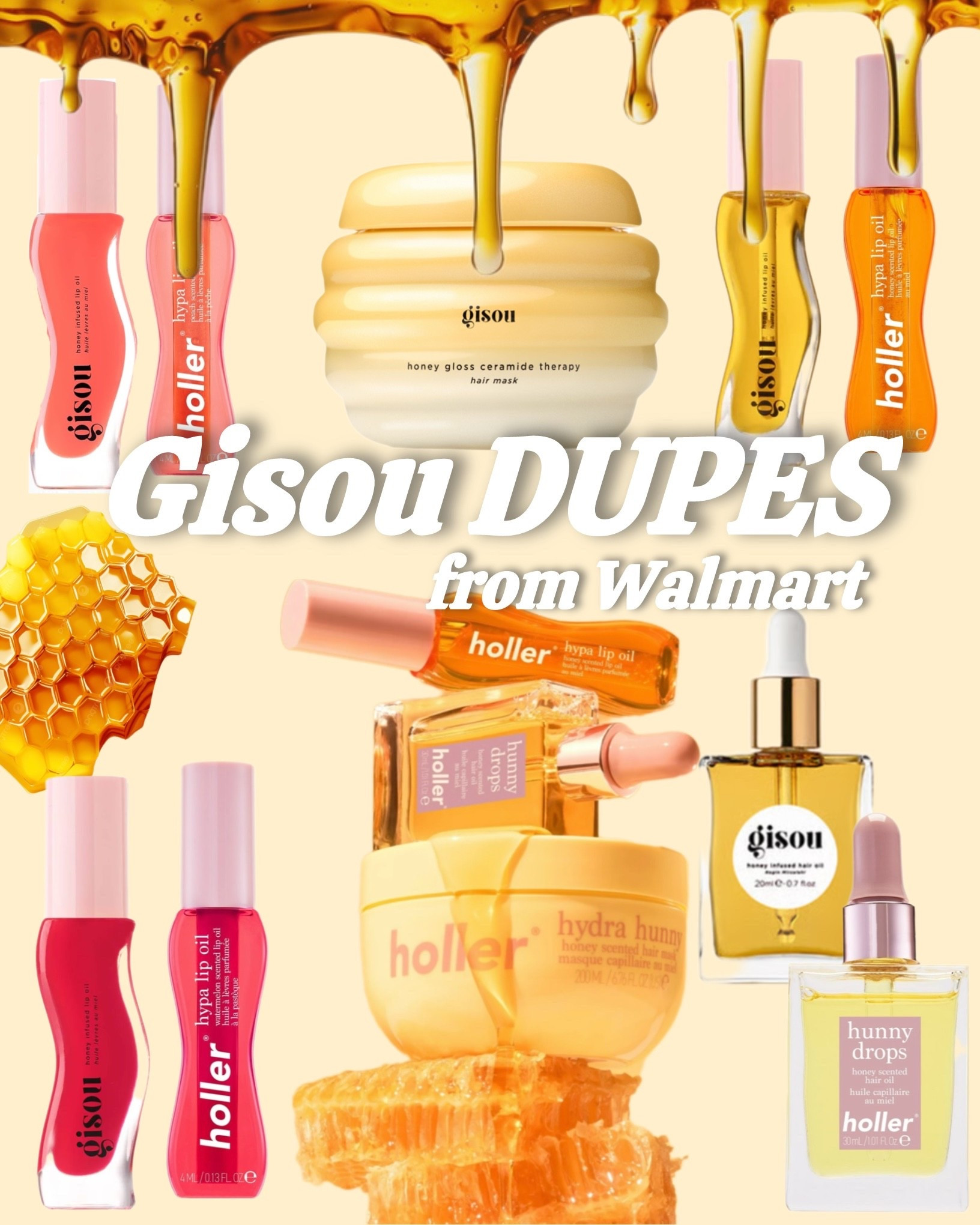 Gisou DUPES at Walmart?!😍✨ Comment SHOP to receive a link to these dupes to your DMs✨ #dupe #dupes #walmart #walmartfinds #beauty 