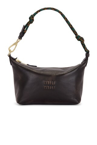 Miu Miu Nappa Old Nastro Tartan Top Handle Bag in Brown | FWRD 