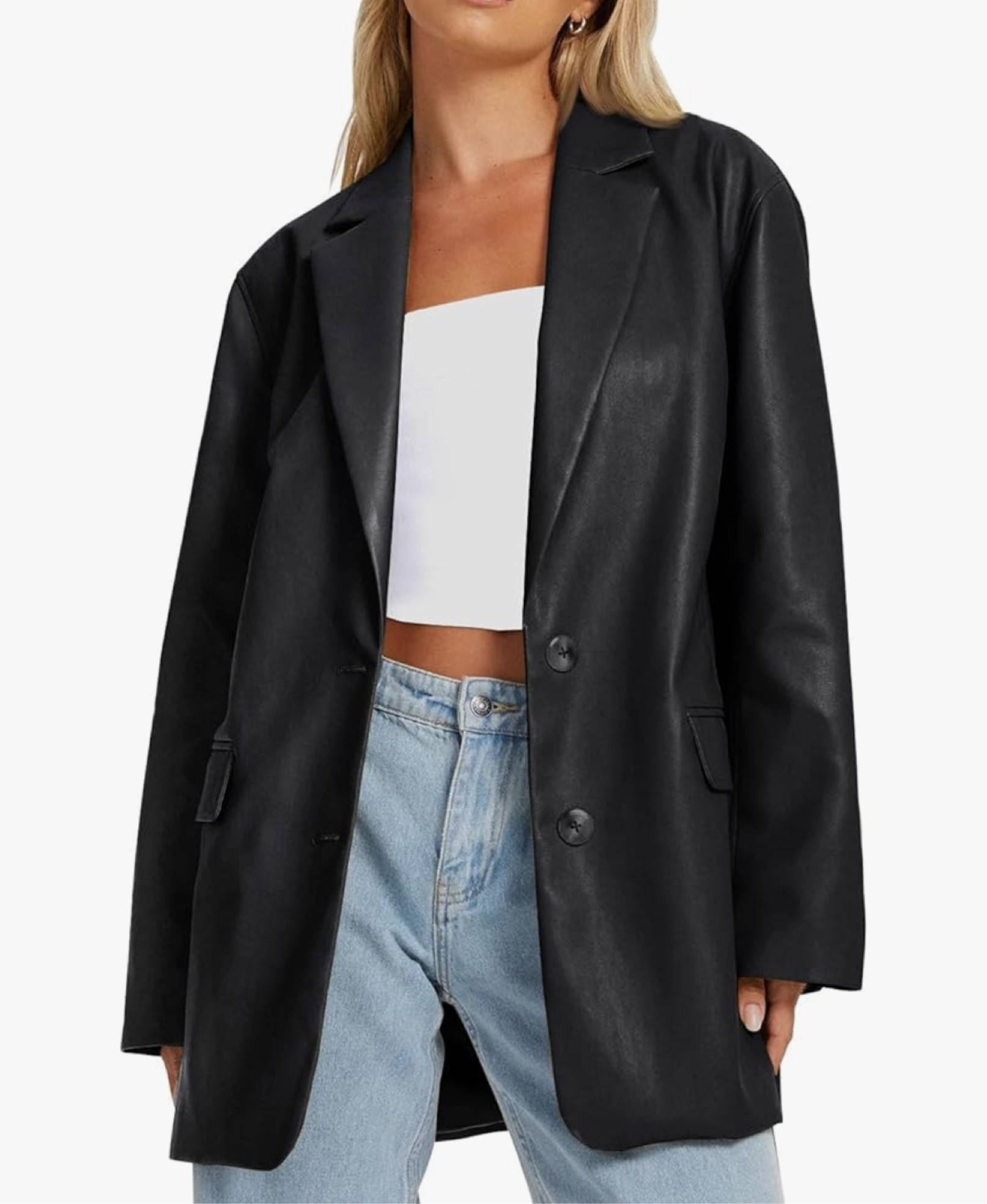 Women’s Leather Oversized Blazer 

#LTKFindsUnder50 #LTKWorkwear #LTKStyleTip