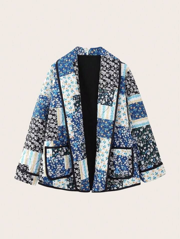 Printed Quilted Jacket | SHEIN