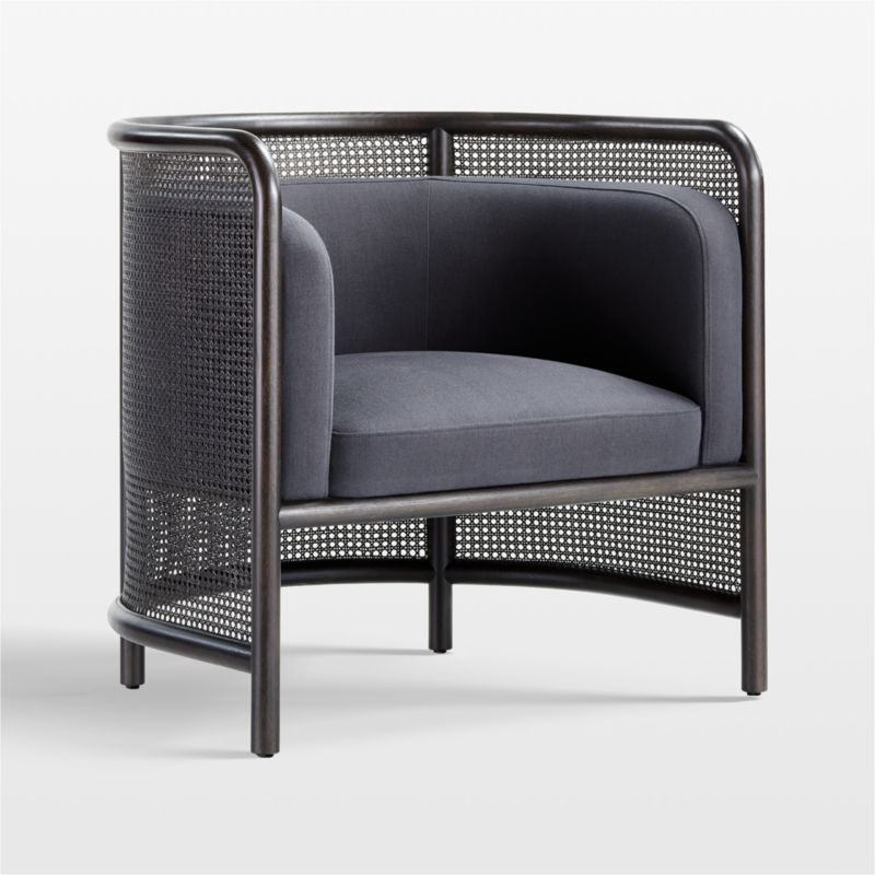 Fields Cane Back Charcoal Accent Chair + Reviews | Crate & Barrel | Crate & Barrel