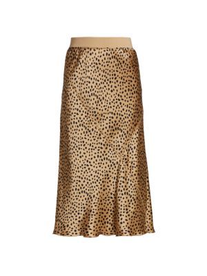 Silk Charmeuse Leopard Slip Skirt | Saks Fifth Avenue