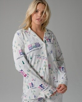 Embraceable Long Sleeve Notch Collar Pajama Top | SOMA