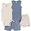 Modern Moments by Gerber Baby Boys' Ribbed 4-piece Sleevless Bodysuit & French Terry Short Set | Amazon (US)