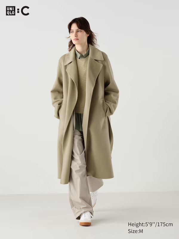 Wool Blend Wrap Coat | Uniqlo BE