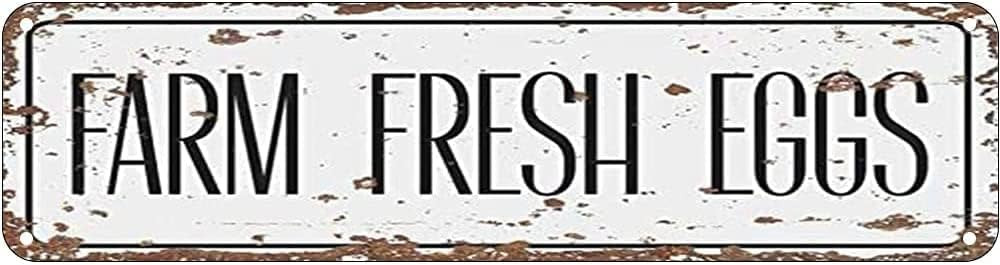 snowsun Metal Sign Farm Fresh Eggs Vintage Signs Retro Tin Signs Art Plaque Aluminum Sign for Bed... | Amazon (US)