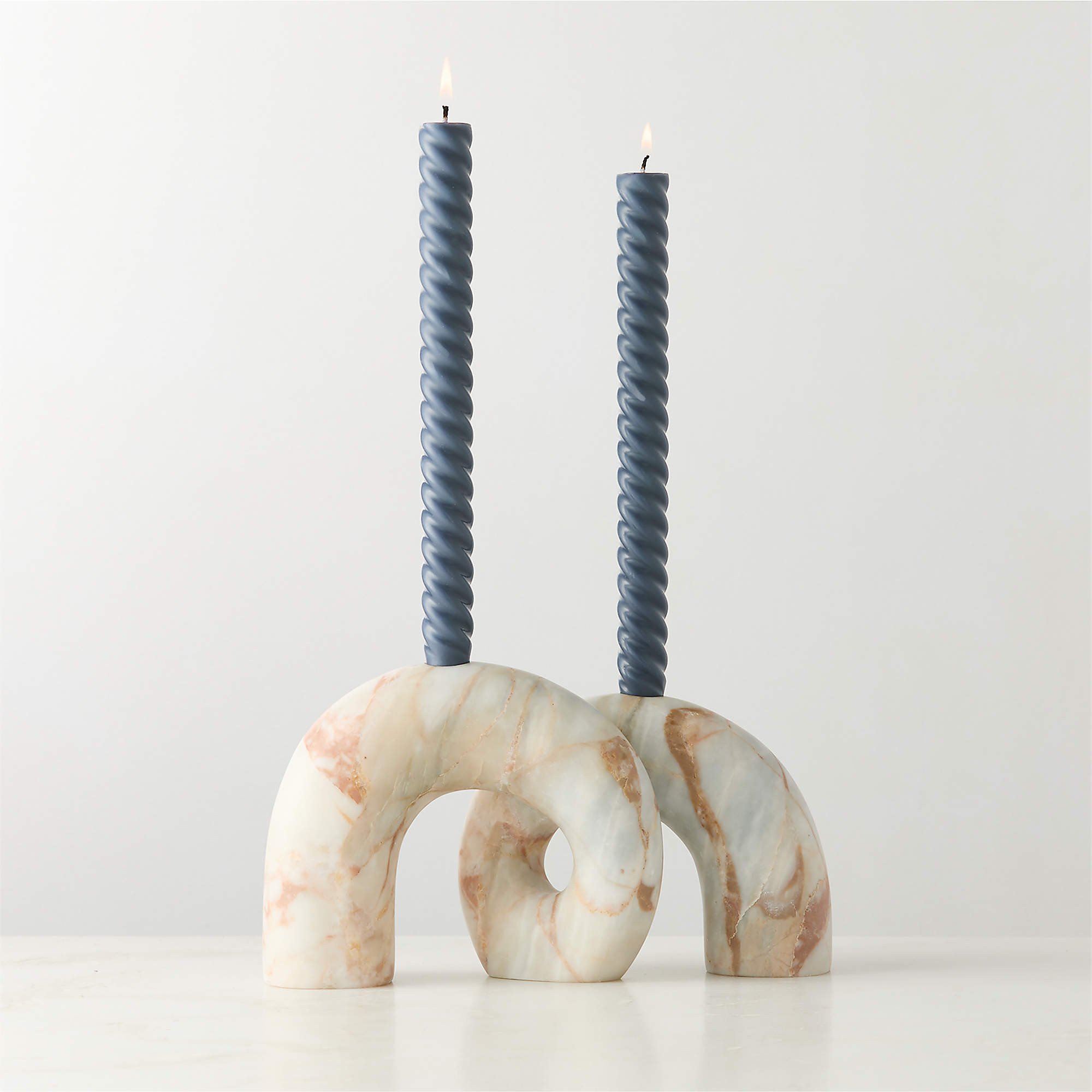 Curva Marble Taper Candle Holder + Reviews | CB2 | CB2