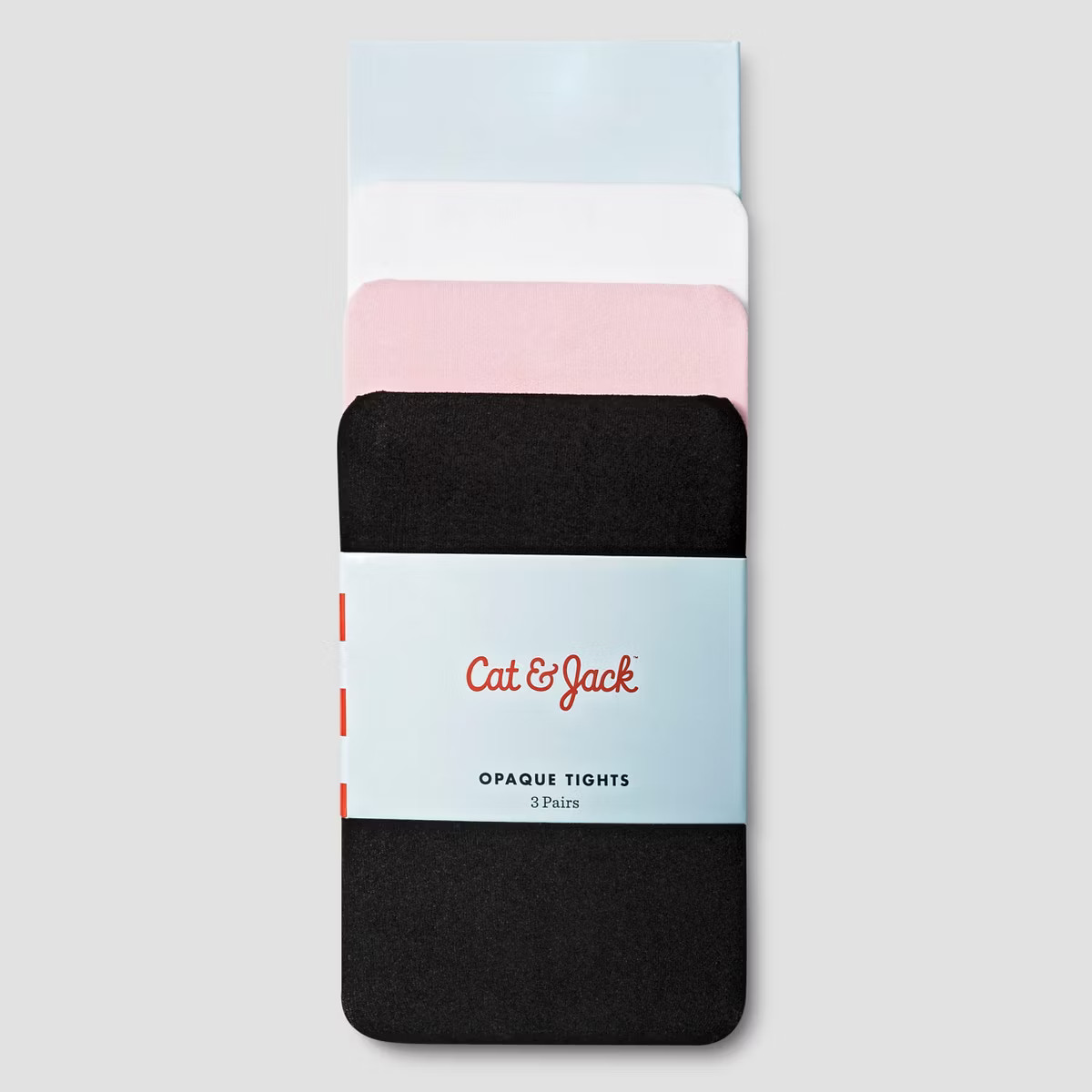 Toddler Girls' 3pk Solid Opaque Tights Cat & Jack™ - Black/White/Pink | Target