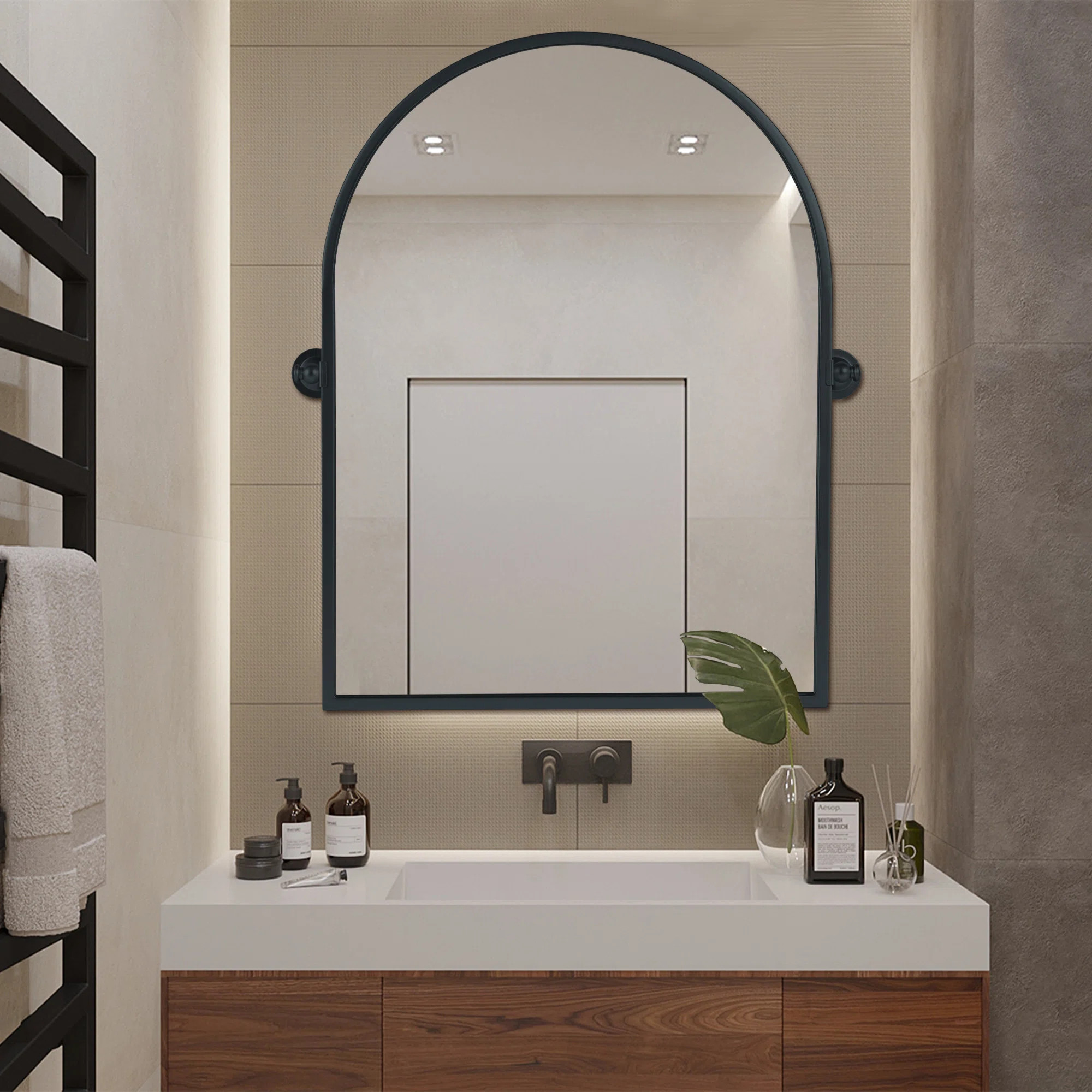 Enrigue Arch Metal Wall Mirror with Tilted Frame | Wayfair North America