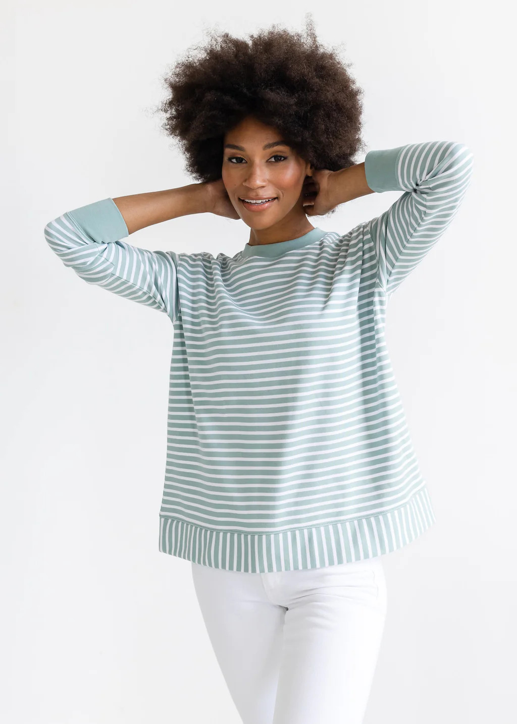 The Crewneck Sweatshirt - Striped - Discontinued Color | Alice Walk