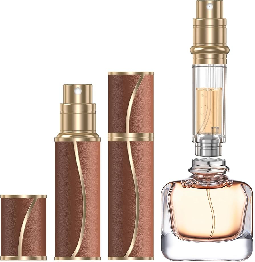 10ml Perfume Travel Refillable Atomizer,Genuine Leather Bottom Filling Perfumes Bottle,Mini Fragr... | Amazon (US)