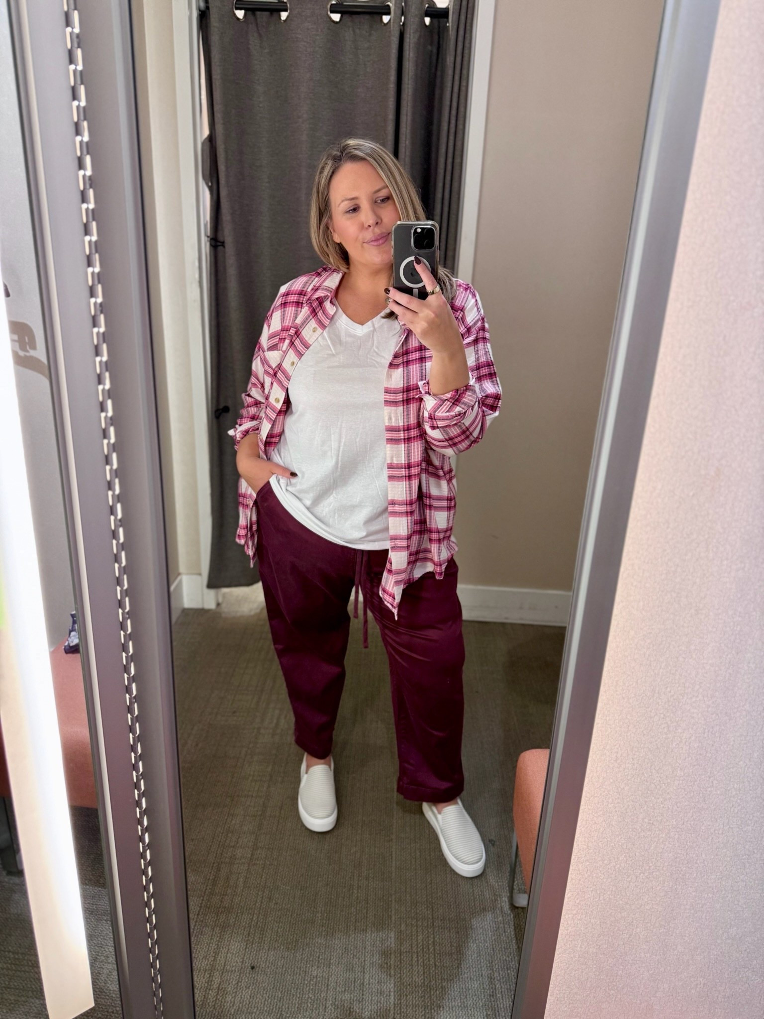 white vneck tee - this one is the best, runs true, 18/20! pink plaid button up - I’m in the 22/24 here for extra layering room but it runs true to size! pull on burgundy pants - if in between, size up! I’m in the 20! 

Platform slip on sneakers — these are made for truly wide feet! 


Plus size fashion, fall outfit ideas, fall fashion, mom style, lane bryant haul, lane bryant finds, ootd, trendy fashion

#LTKPlusSize #LTKMidsize #LTKOver40