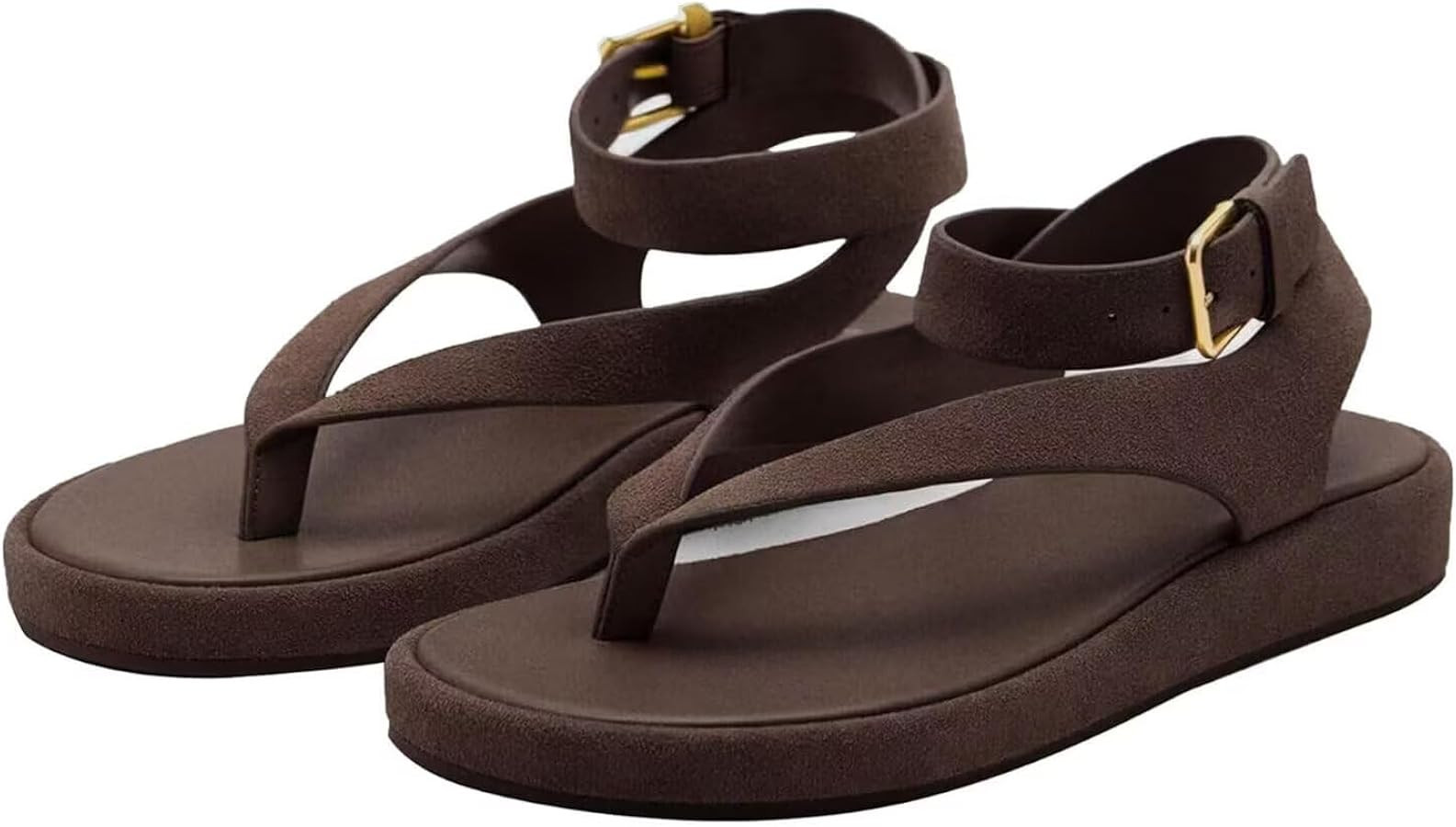 Agodor Women's Ankle Strap Flat Sandals Summer Flip Flop Slides Thong Sandals for Women Strappy F... | Amazon (US)
