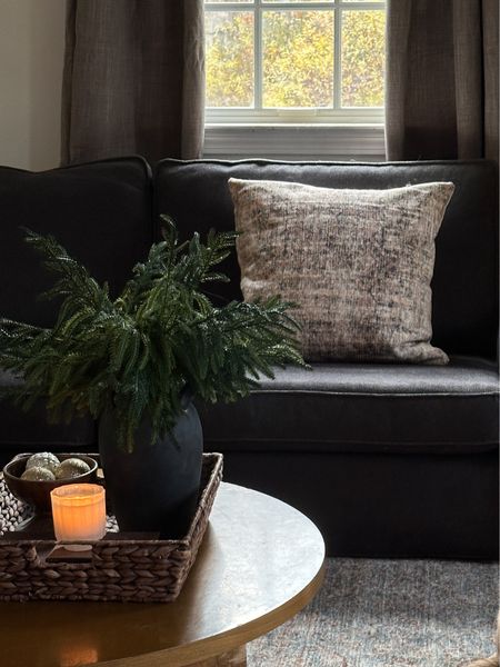Modern cottage Christmas, Living room details, amber lewis pillow, black vase 

#LTKSeasonal #LTKHoliday #LTKhome