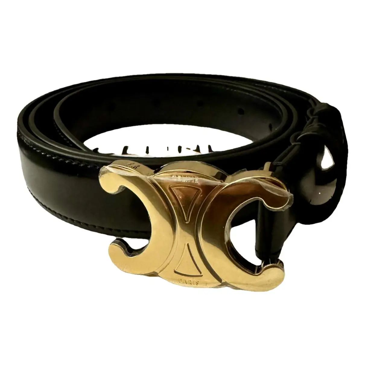 Triomphe leather belt Celine Black size 85 cm in Leather - 40893406 | Vestiaire Collective (Global)