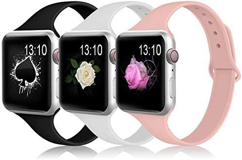 Merlion Compatible with Apple Watch band 38mm 42mm 40mm 44mm for Women/Men, (3 Pack) Soft Silicon... | Amazon (US)