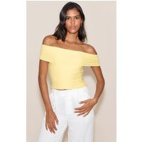 Lemon Soft Touch Bardot Long Top | PrettyLittleThing US