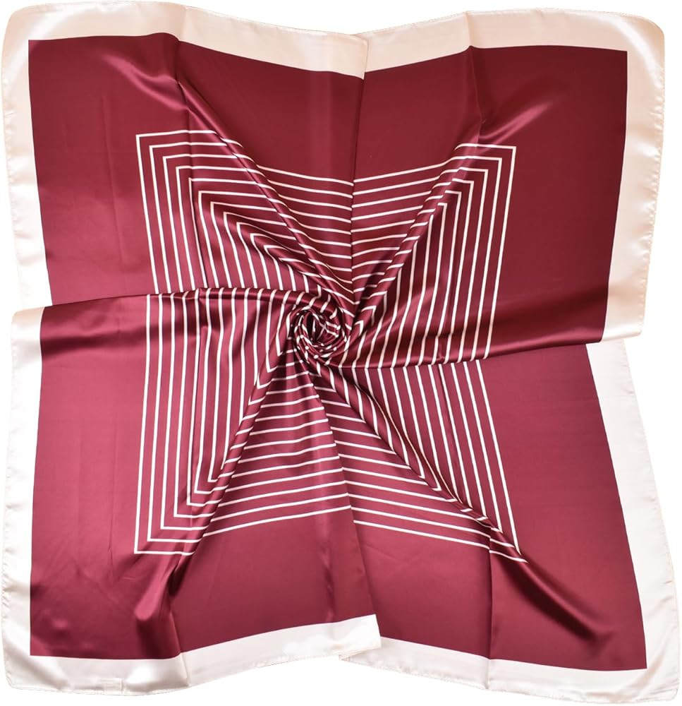 35 x 35 Women's Fashion Pattern Large Square Silk Like Hair Scarf Head Sleeping Wrap Satin Neck B... | Amazon (US)