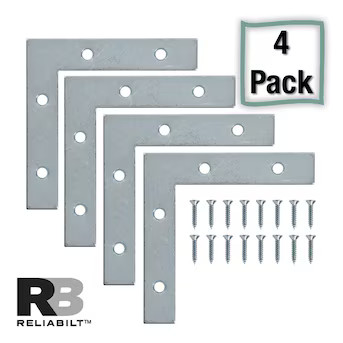 RELIABILT 3-Inches x 0.5-Inches x 3-Inches Zinc-plated Steel Corner brace 4 -Pack | Lowe's