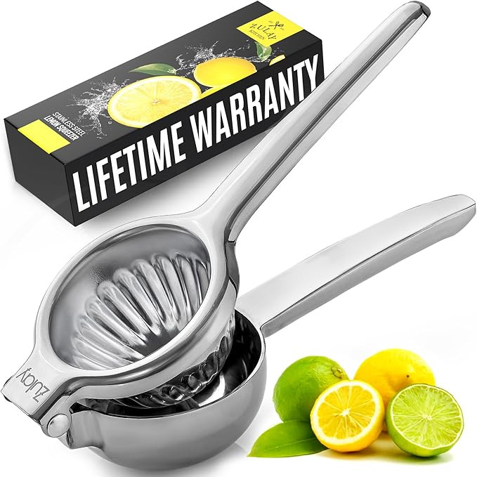 Zulay Kitchen Lemon Squeezer Stainless Steel - Premium Quality, Heavy Duty Solid Metal Squeezer B... | Amazon (US)