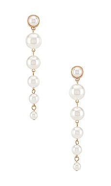 SHASHI Pearl Drop Earrings in Gold & Pearl from Revolve.com | Revolve Clothing (Global)