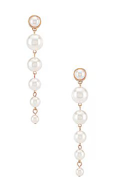 SHASHI Pearl Drop Earrings in Gold & Pearl from Revolve.com | Revolve Clothing (Global)