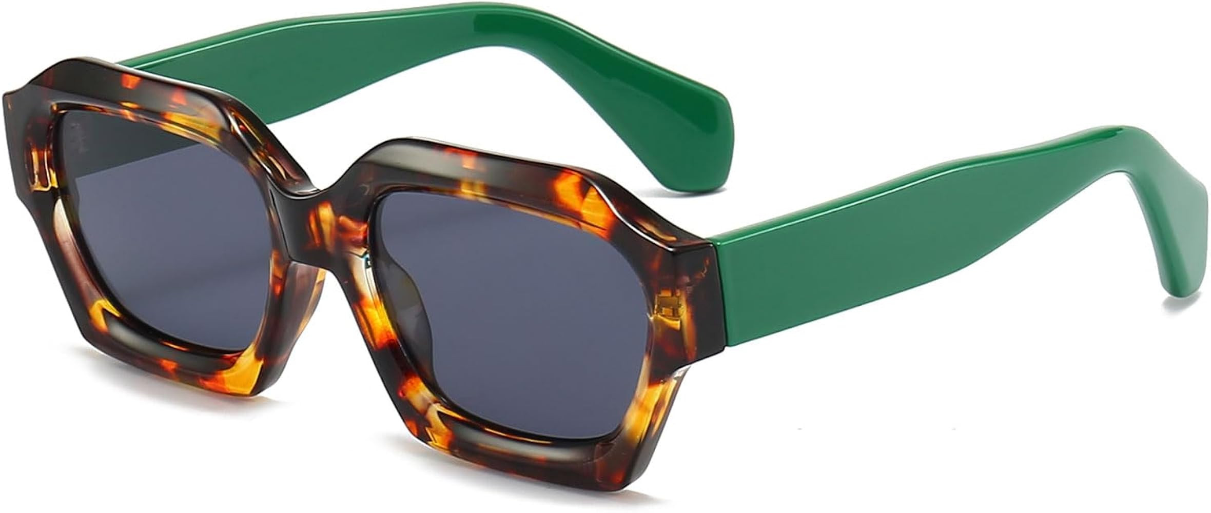 LJCZKA Retro Thick Hexagon Sunglasses for Women Men Oversized Square Shades Trendy 90s Chunky Eye... | Amazon (US)