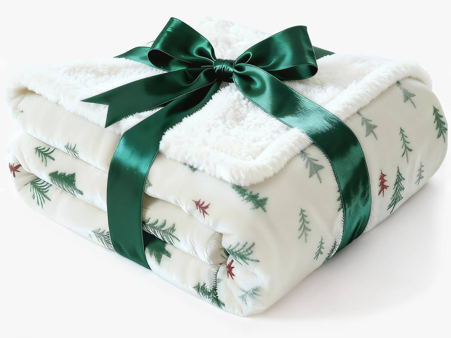 Refined Abode Design - Christmas Sherpa Blanket Throw Size Reversible Fleece Super Soft Double Sided For Bed Sofa Couch Thick Warm - 01 - Trees Throw (50"" x 60"") | Best Buy U.S.