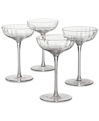 Optic Coupe Glasses, Set of 4 | Macy's