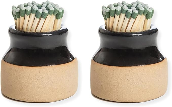 Demi's Home Match Striker - Set of 2 - Black - (Matches Not Included) - Ceramic Match Holder with... | Amazon (US)